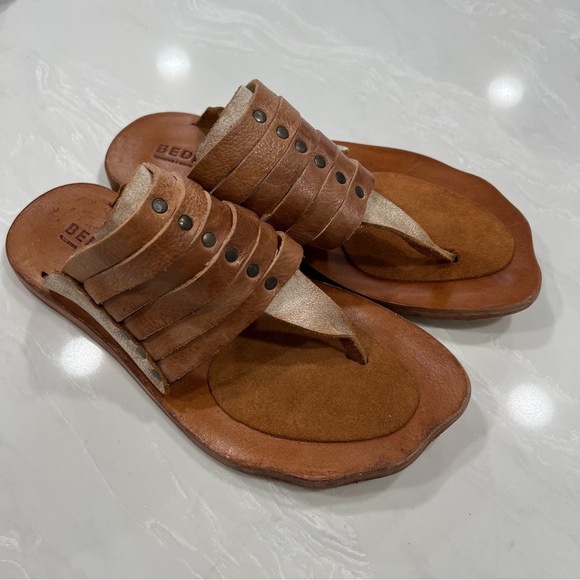 Bed|Stu Nemesis Brown Leather Women's Sandals Size 8.5 - Picture 2 of 12